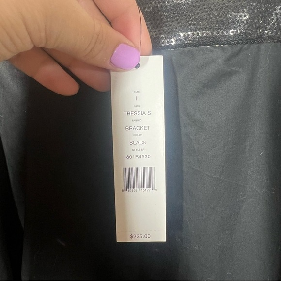 Theory Womens Tressia S Sleeveless Black Sequin Tank Top Size Large NWT - Picture 5 of 9